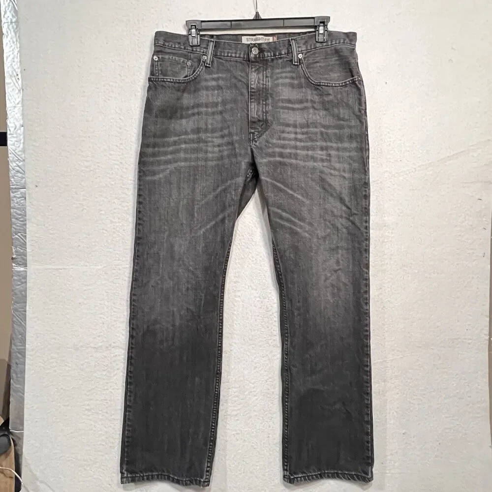 Levis Mens 505 Jeans 38 X 32 Black Fade Straight - Picture 9 of 9